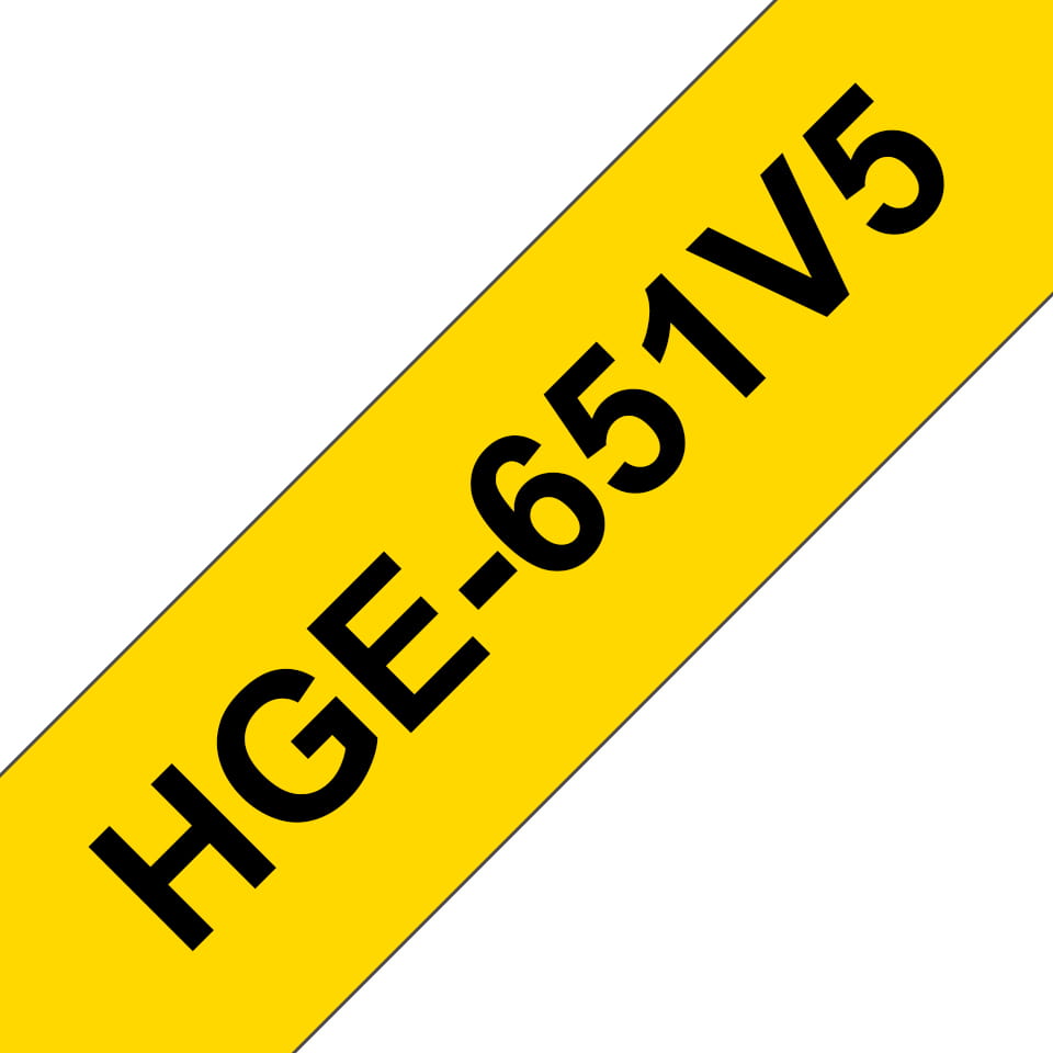 Brother HGE-651V5 - Schwarz auf Gelb - Rolle (2,4 cm x 8 m)