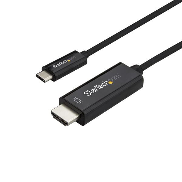 StarTech.com 6ft (2m) USB C to HDMI Cable, 4K 60Hz USB Type C to HDMI 2.0 Video Adapter Cable, Thunderbolt 3 Compatible, Laptop to HDMI Monitor/Display, DP 1.2 Alt Mode HBR2 Cable, Black - 4K USB-C Video Cable (CDP2HD2MBNL)