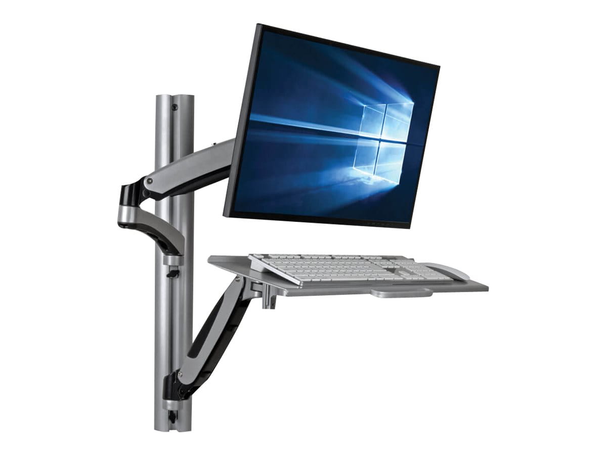Tripp Eaton Tripp Lite Series Adjustable-Height Wall-Mount Sit-Stand Workstation, Single-Display - Befestigungskit (Befestigungsteile, 2 Tastaturarme, Wandschiene, Display-Befestigung, Halterung für Tastaturablage, Tastatur-Armaufsatz, Thin-Client-Halte