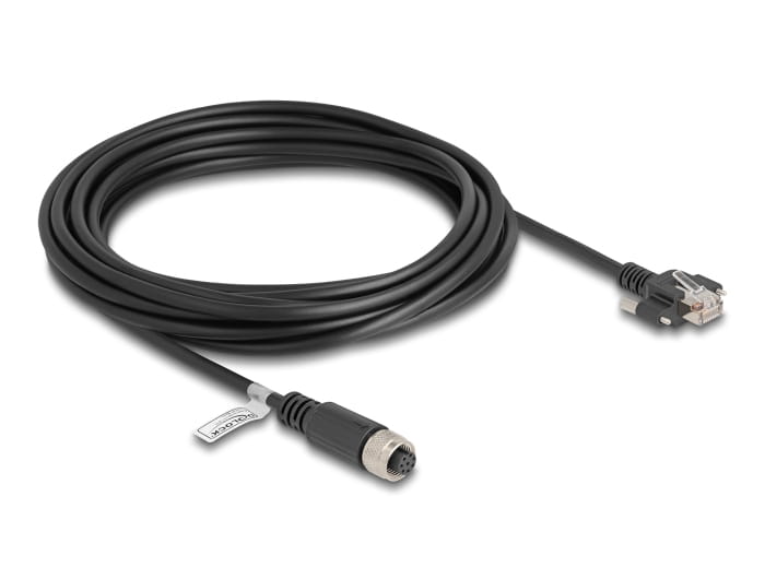 Delock Netzwerkkabel - 8-polig M12 (W) zu RJ-45 (M)