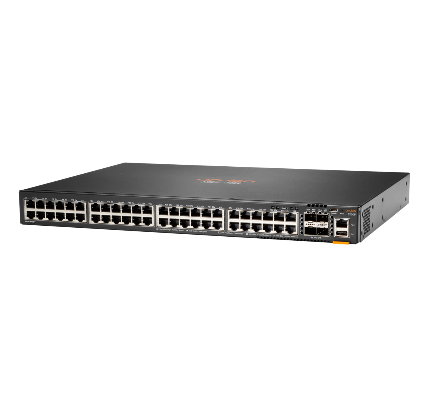 HPE Aruba Networking CX 6200F 48G Class 4 PoE 4SFP 370W Switch - Switch - max. Stapelentfernung 10 km - L3 - managed - 48 x 10/100/1000 (PoE+)
