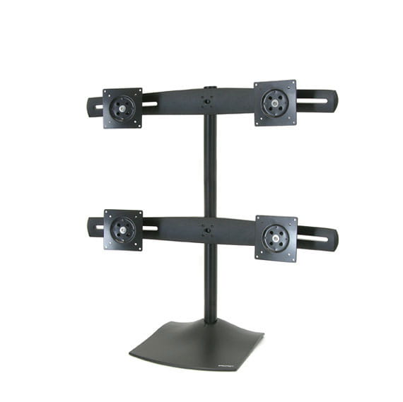 Ergotron DS100 Quad-Monitor Desk Stand - Aufstellung - für 4 LCD-Anzeigen - Aluminium, Stahl - Schwarz - Bildschirmgröße: bis zu 61 cm (bis zu 24 Zoll)