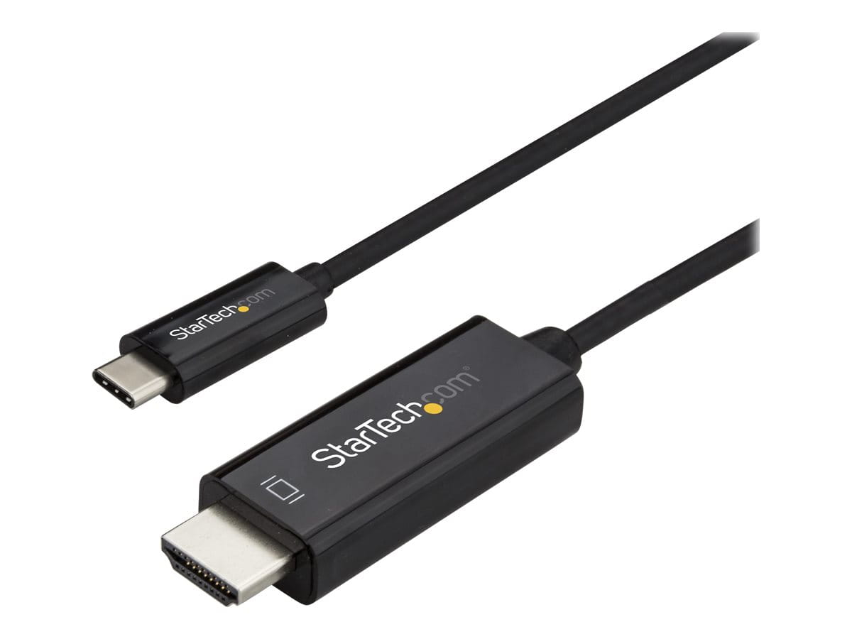 StarTech.com 6ft (2m) USB C to HDMI Cable, 4K 60Hz USB Type C to HDMI 2.0 Video Adapter Cable, Thunderbolt 3 Compatible, Laptop to HDMI Monitor/Display, DP 1.2 Alt Mode HBR2 Cable, Black - 4K USB-C Video Cable (CDP2HD2MBNL)
