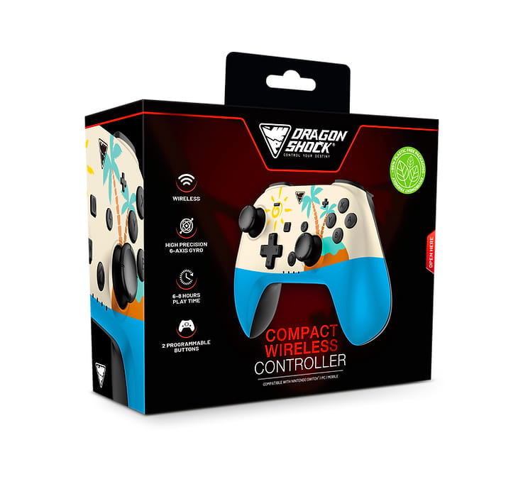 DragonShock PopTop Compact, Gamepad, Nintendo Switch, Schaltfläche Zurück, D-Pad, Home button, Reset-Taste, Kabellos, Bluetooth, USB Typ-C