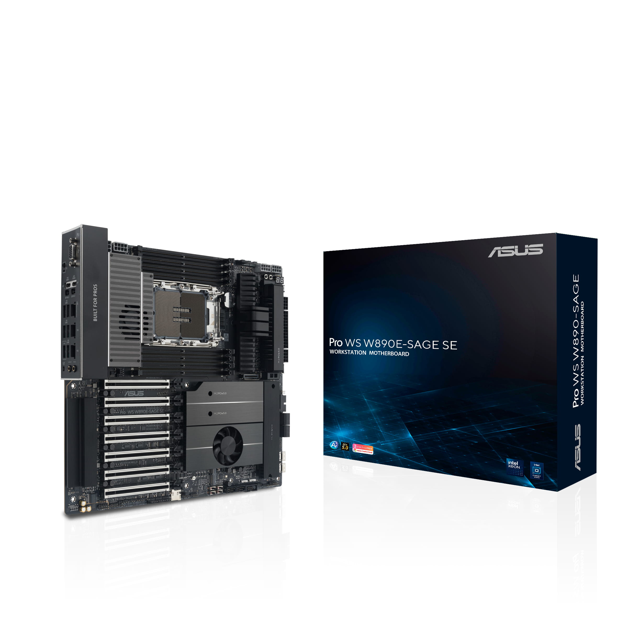 ASUS Pro WS W890E-SAGE SE - Motherboard - E-ATX / SSI EEB - LGA4710-2 Socket - W890 Chipsatz - USB 3.2 Gen 1, USB-C 3.2 Gen 2x2, USB4, USB 3.2 Gen 2 - Gigabit LAN, 10 Gigabit LAN - Onboard-Grafik - HD Audio (8-Kanal)