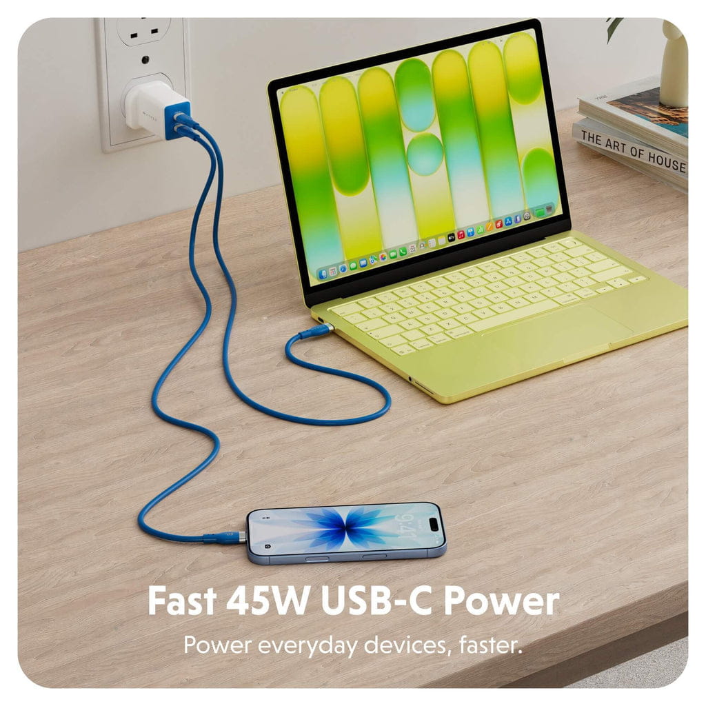 Targus HyperJuice - Netzteil - GaN - 45 watt - 2 Ausgabeanschlussstellen (2 x USB-C)