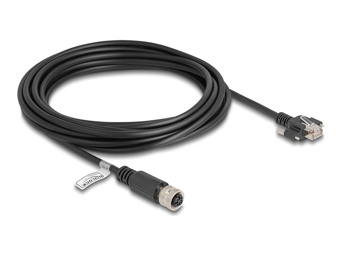 Delock Netzwerkkabel - 4-polig M12-D (W) zu RJ-45 (M)