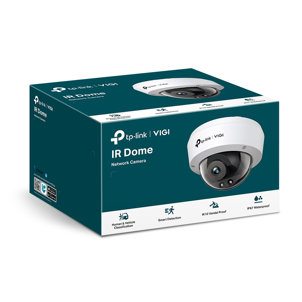 TP-LINK VIGI C240I V1 - Netzwerk-Überwachungskamera - schwenken / neigen - Kuppel - vandalismusresistent/wasserfest - Farbe (Tag&Nacht)