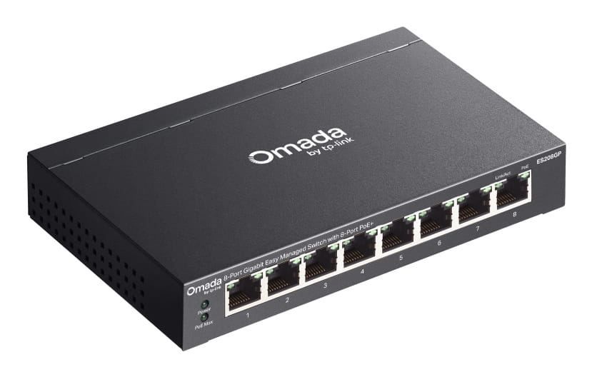 TP-LINK Omada ES208GP V1 - Switch - managed - 8 x 10/100/1000 (PoE+)