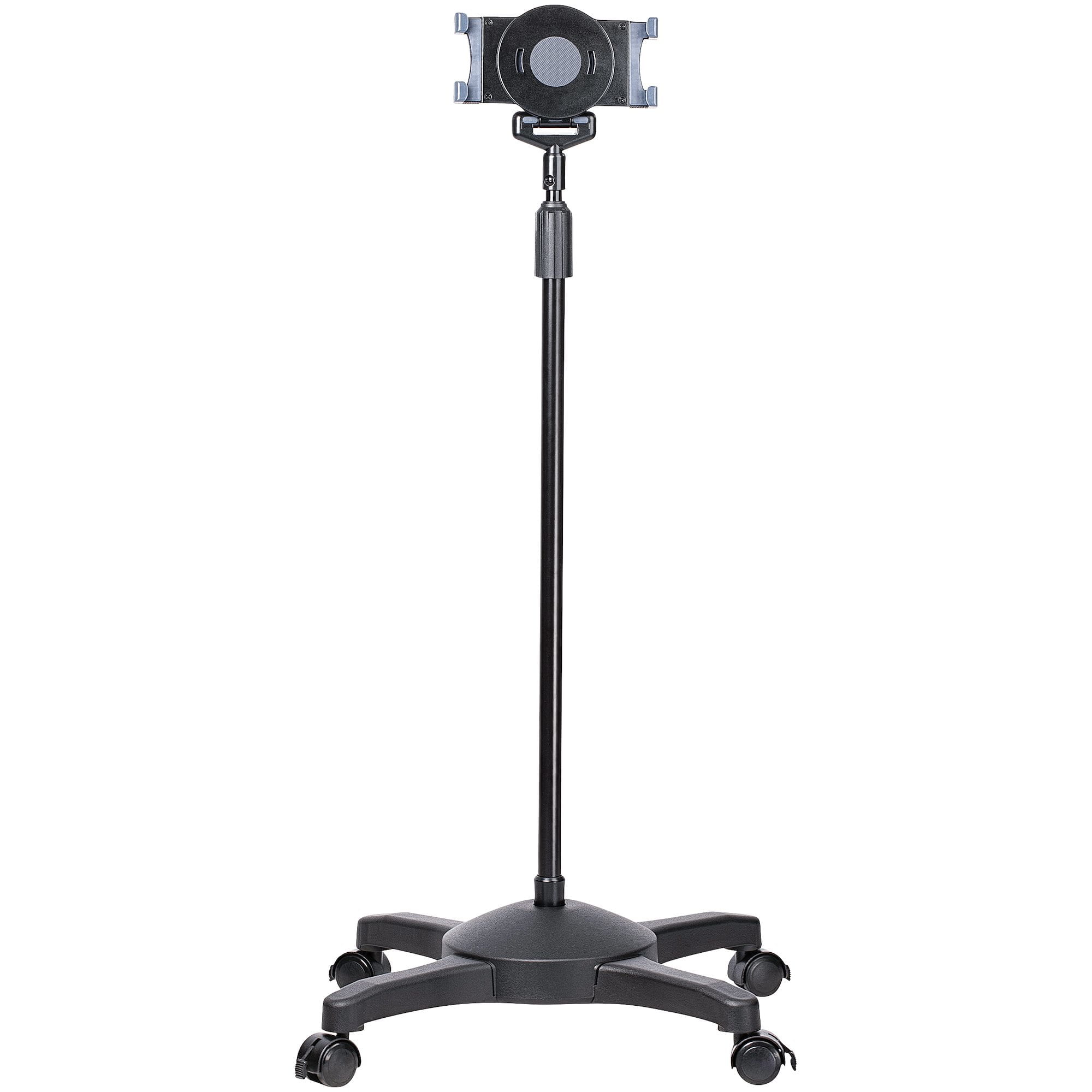 StarTech.com Mobiler Tablet Ständer mit Bremsrollen - Höhenverstellbar - Schwenkbares Ergonomischer Universeller Bodenständer mit Rollen für iPad/Tablets 7-11 Zoll - Trennbarer Halter (STNDTBLTMOB)