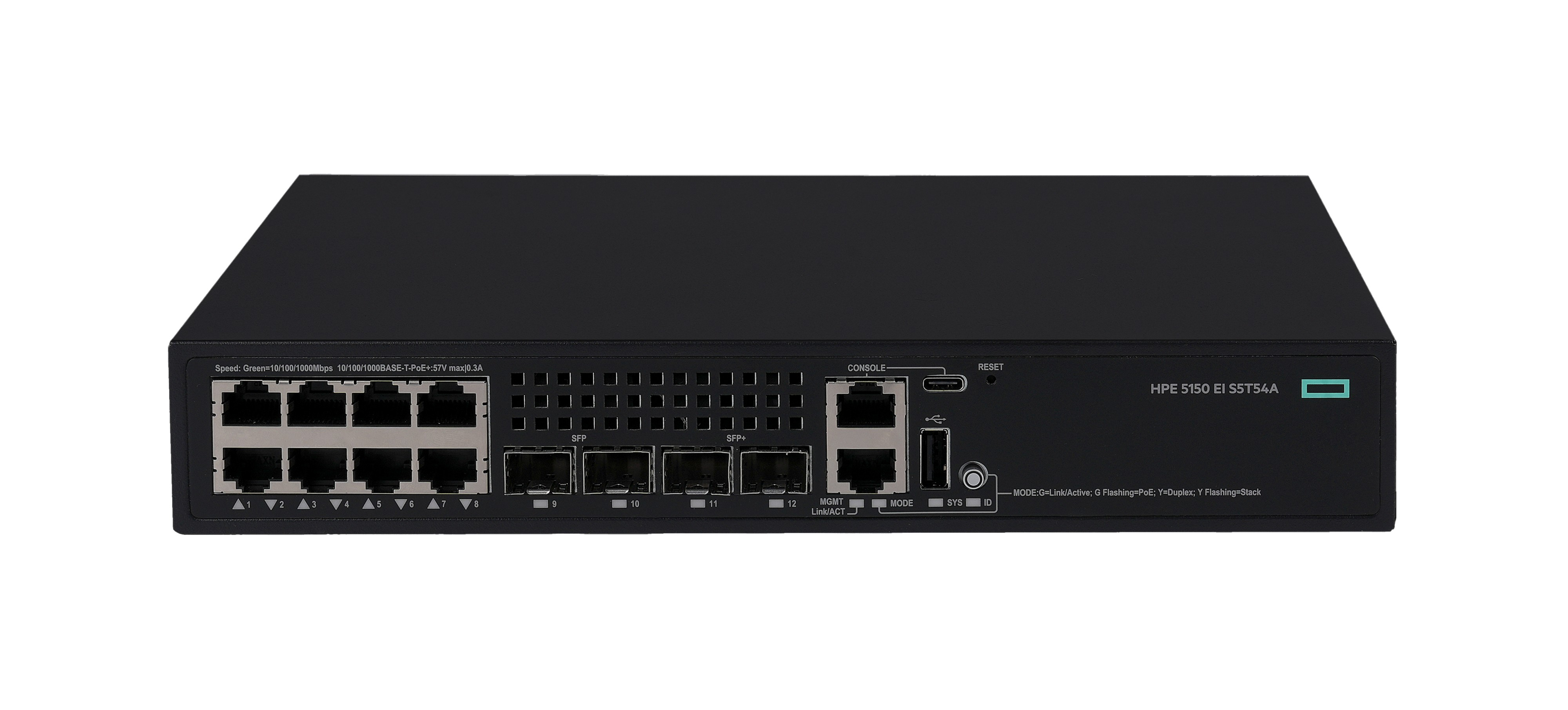 HPE Networking Comware 5150EI 8p 10M/100M/1G PoE+ 2p SFP 1G 2p SFP+ 1G/10G Switch - Switch - L3 - managed - 8 x 10/100/1000Base-T (PoE+)