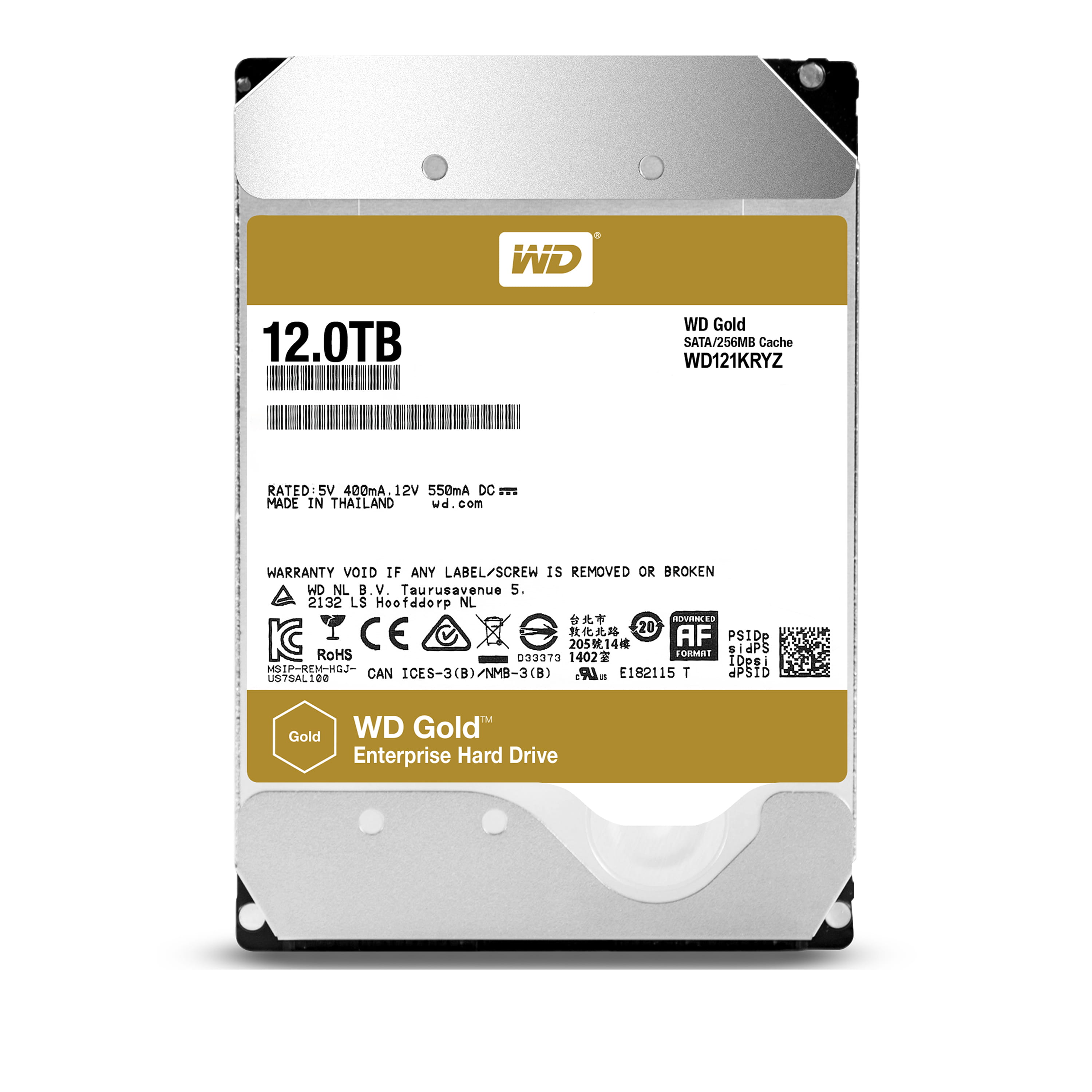WD Gold Enterprise-Class Hard Drive WD121KRYZ - Festplatte - 12 TB - intern - 3.5" (8.9 cm)