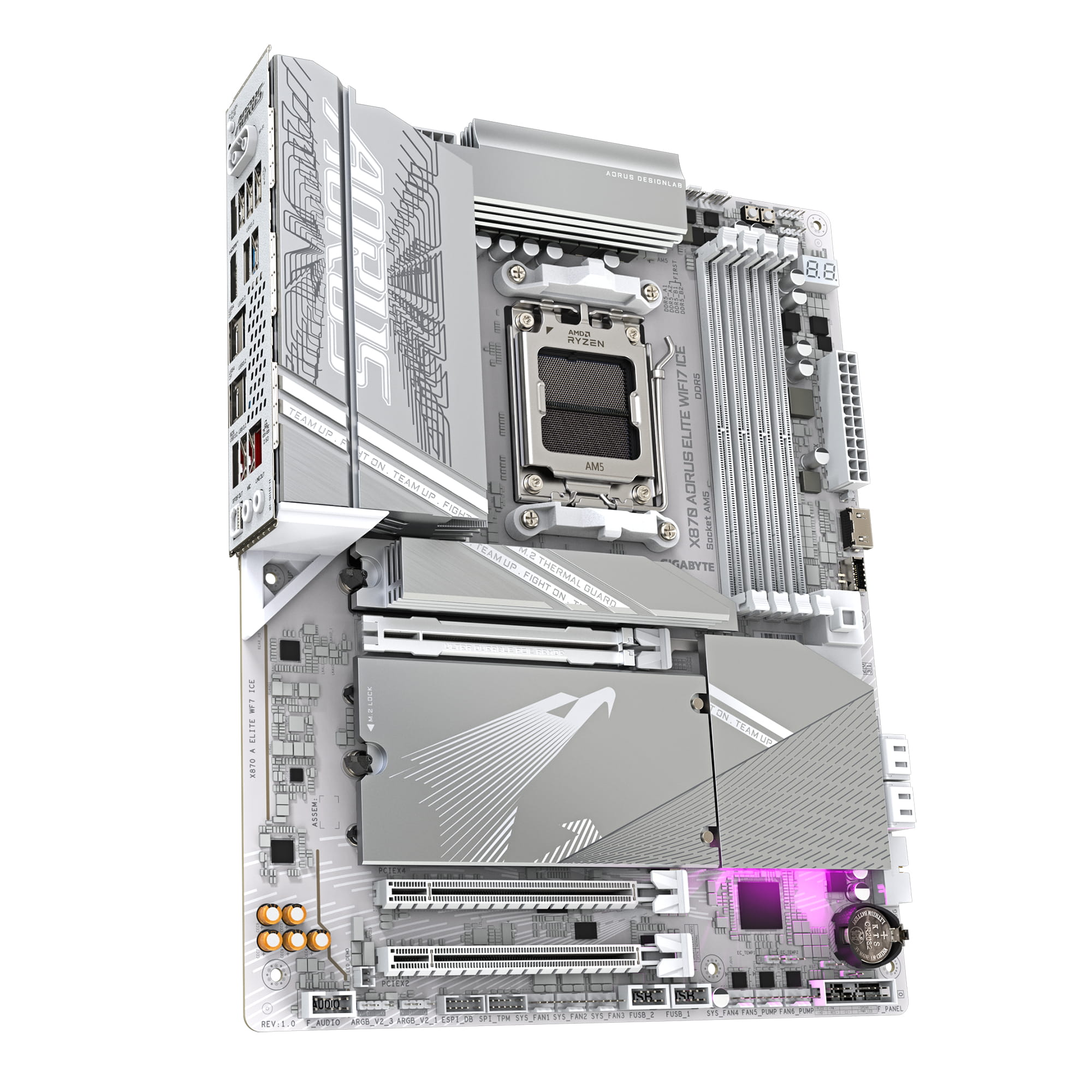 Gigabyte AORUS X870 ELITE WIFI7 ICE - Motherboard - ATX - Socket AM5 - AMD X870 Chipsatz - USB-C 3.2 Gen 2x2, USB4, USB 3.2 Gen 1, USB 3.2 Gen 2 - 2.5 Gigabit LAN, Bluetooth, Wi-Fi 6 - Onboard-Grafik (CPU erforderlich)