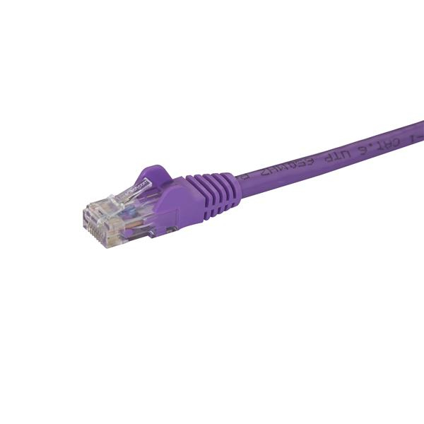 StarTech.com 5m CAT6 Ethernet Cable, 10 Gigabit Snagless RJ45 650MHz 100W PoE Patch Cord, CAT 6 10GbE UTP Network Cable w/Strain Relief, Purple, Wiring is UL Certified/TIA - Category 6 - 24AWG (N6PATC5MPL)