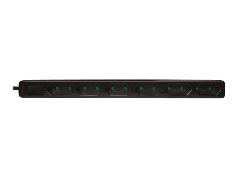 LogiLink Slim - Steckdosenleiste - Wechselstrom 250 V - 3400 Watt - Ausgangsanschlüsse: 6 (6 x Eurostecker)