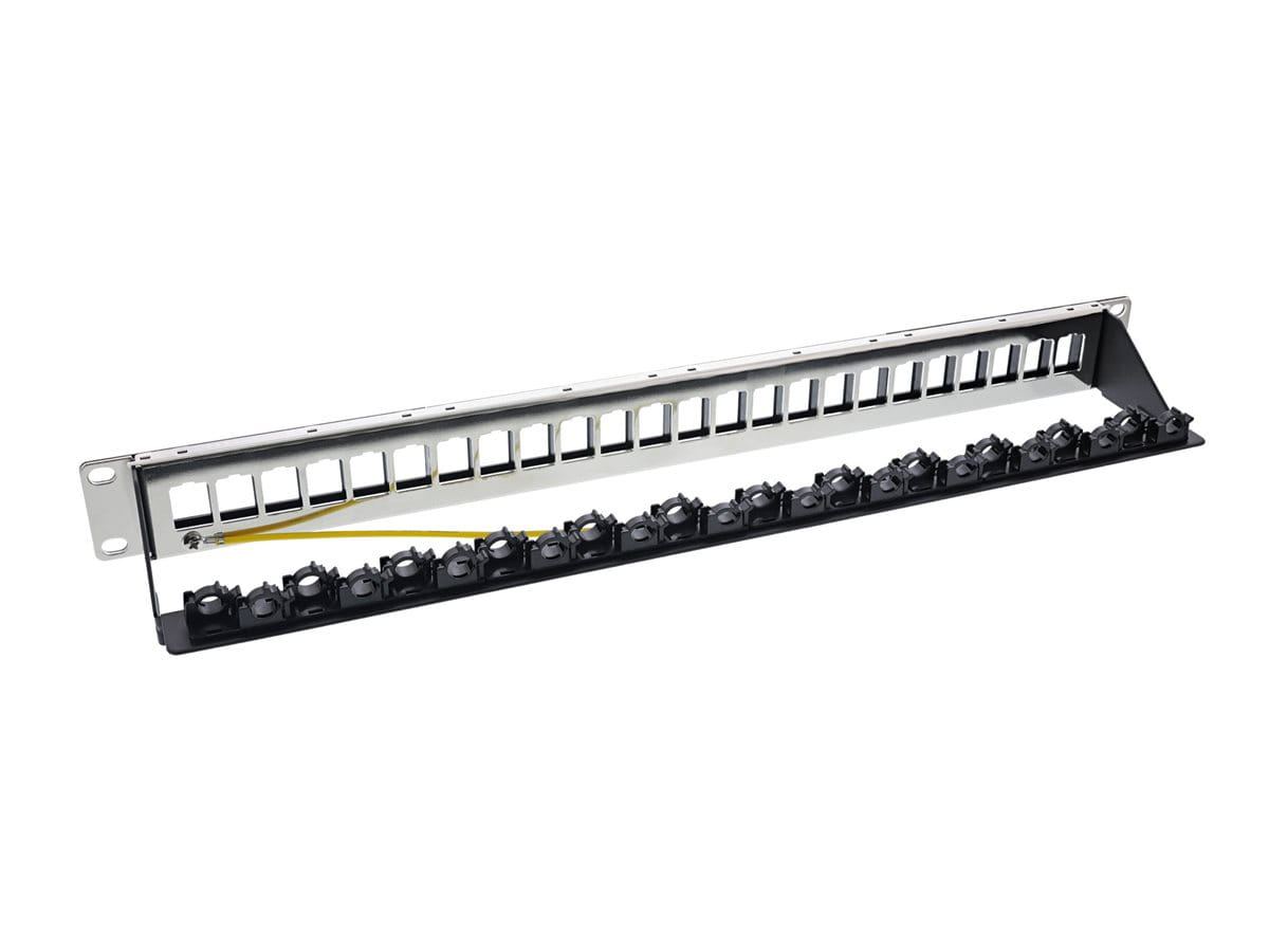 InLine Patchfeld 24-fach - Keystone Leerblech Patchpanel - 19" - 1HE - schwarz