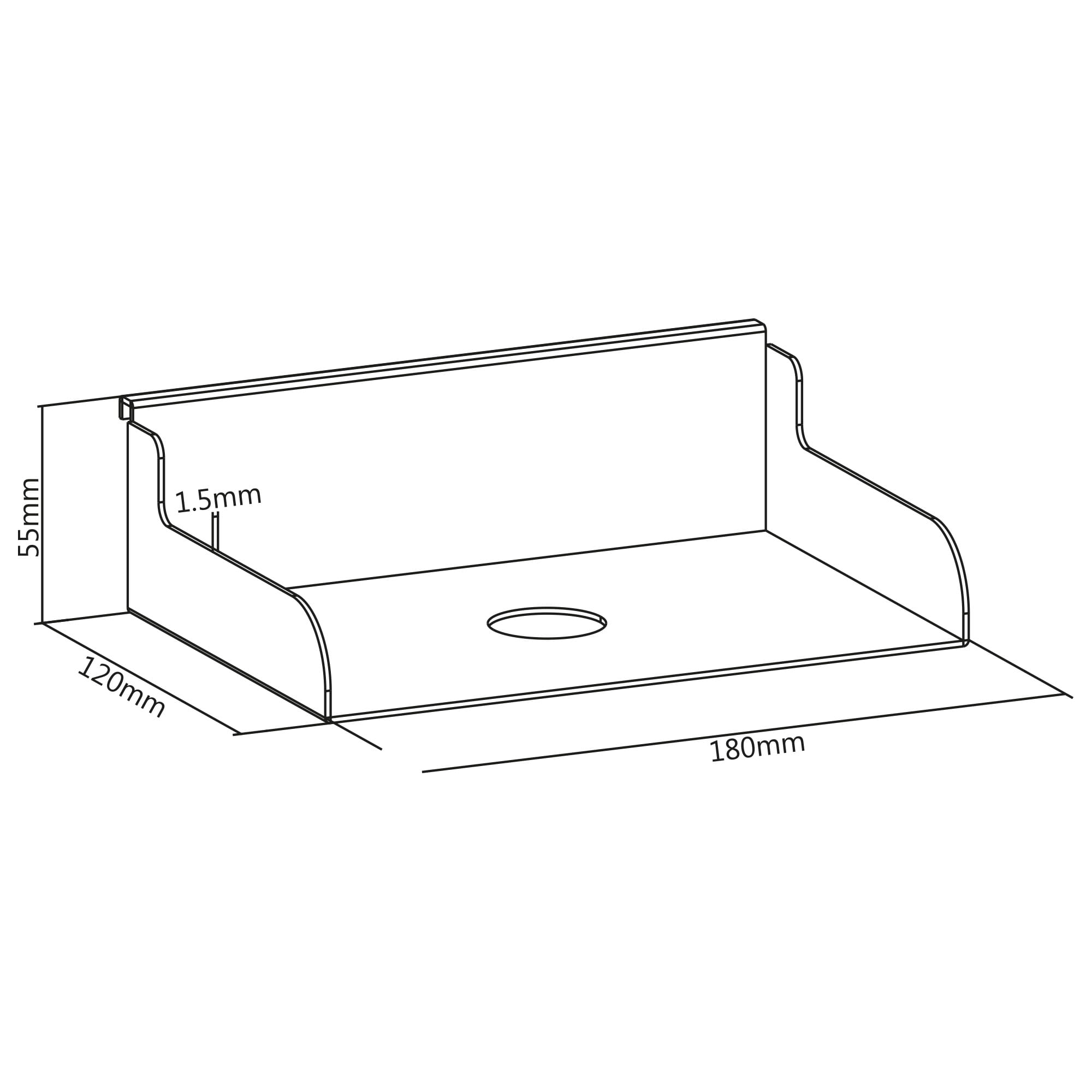 InLine Slatwall Ablage klein - weiß