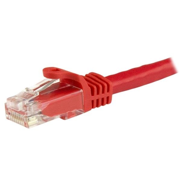 StarTech.com 7.5m CAT6 Ethernet Cable, 10 Gigabit Snagless RJ45 650MHz 100W PoE Patch Cord, CAT 6 10GbE UTP Network Cable w/Strain Relief, Red, Wiring is UL Certified/TIA - Category 6 - 24AWG (N6PATC750CMRD)