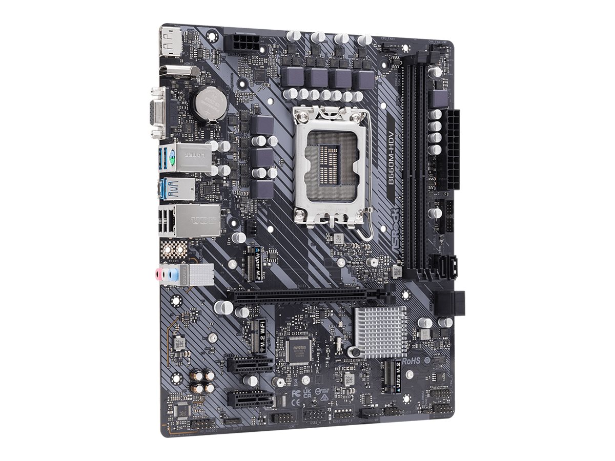 ASRock B660M-HDV - Motherboard - micro ATX - LGA1700 Sockel - B660 Chipsatz - USB 3.2 Gen 1, USB-C Gen1 - Gigabit LAN - Onboard-Grafik (CPU erforderlich)