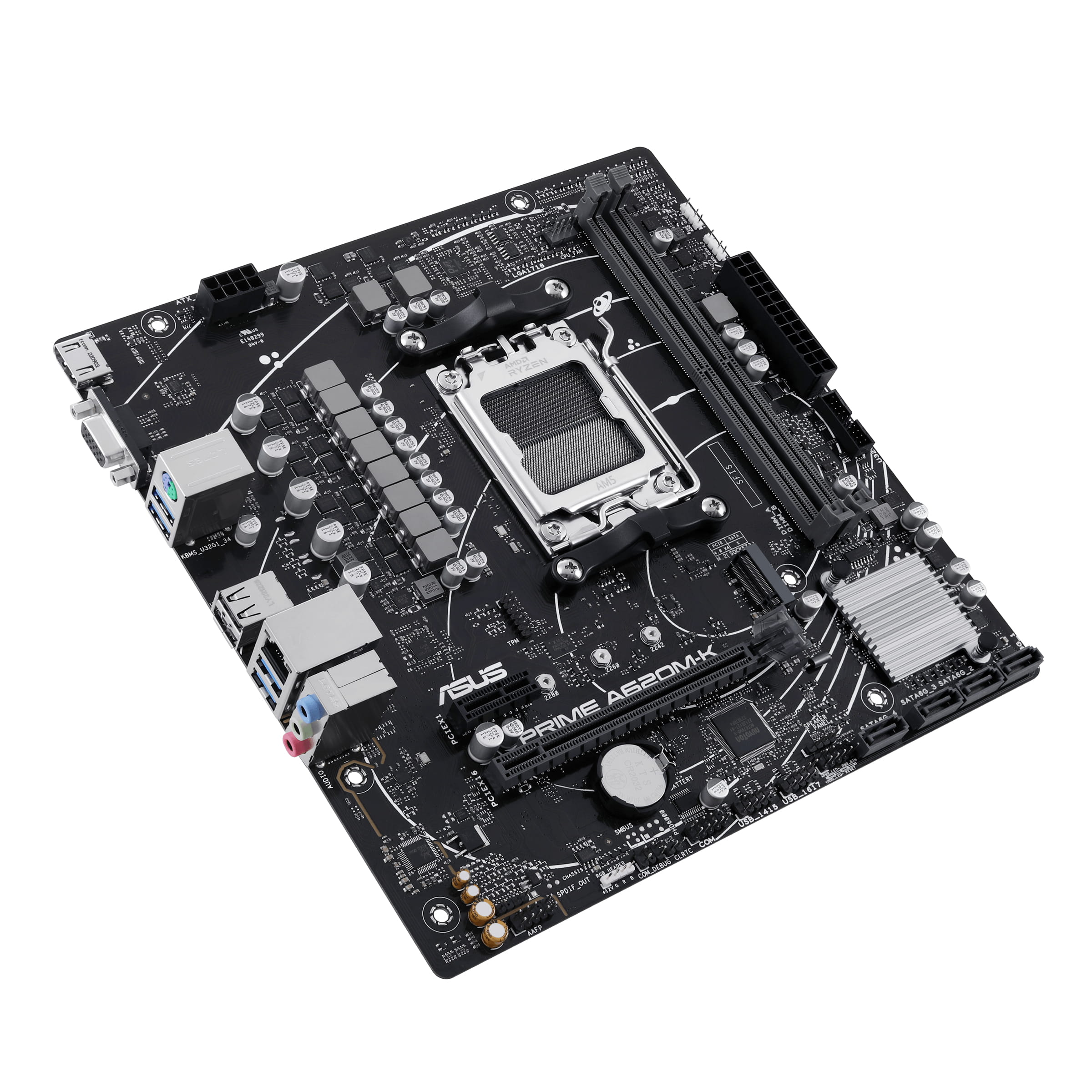 ASUS PRIME A620M-K - Motherboard - micro ATX - Socket AM5 - AMD A620 Chipsatz - USB 3.2 Gen 1 - Gigabit LAN - Onboard-Grafik (CPU erforderlich)