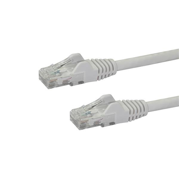 StarTech.com 50cm CAT6 Ethernet Cable, 10 Gigabit Snagless RJ45 650MHz 100W PoE Patch Cord, CAT 6 10GbE UTP Network Cable w/Strain Relief, White, Wiring is UL Certified/TIA - Category 6 - 24AWG (N6PATC50CMWH)