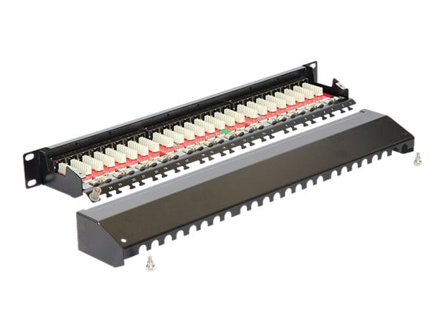 Delock Patch Panel - CAT 6a - RJ-45 X 24 - Jet Black, RAL 9005 - 1U - 48.3 cm (19")
