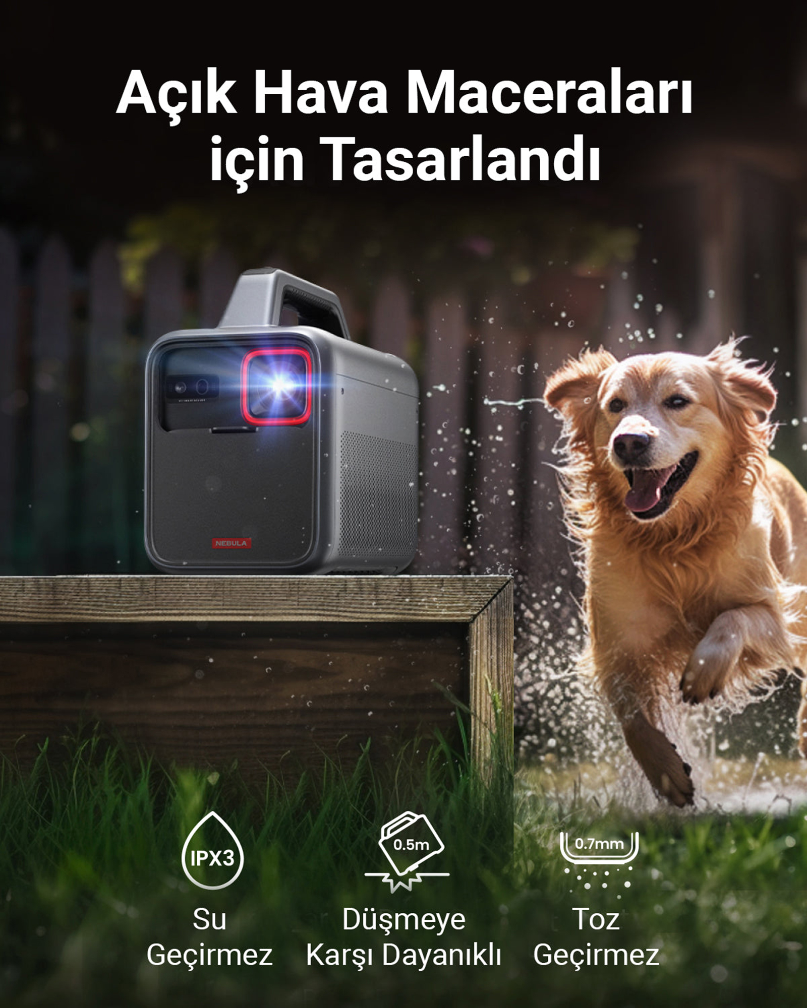 Anker Innovations Nebula Mars 3 - DLP-Projektor - Laser - 1000 ANSI-Lumen - Full HD (1920 x 1080)