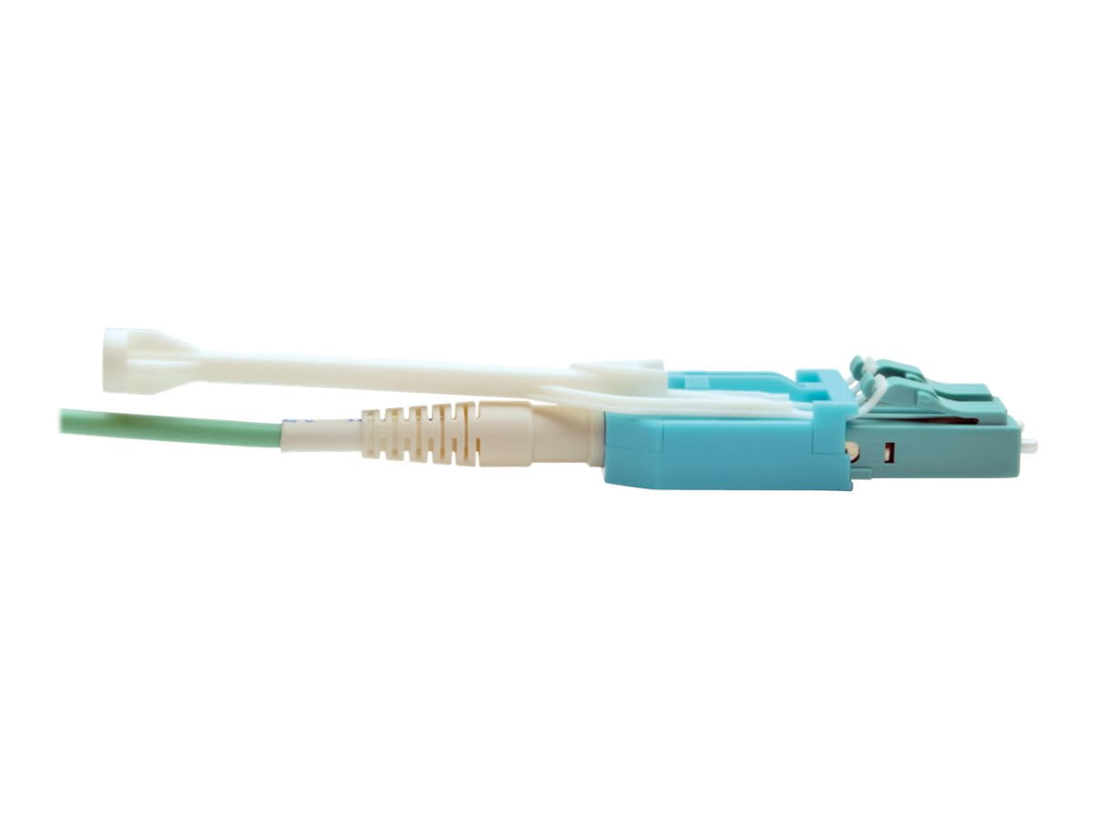 Tripp Eaton Tripp Lite Series MTP/MPO Fan-out Cable with Push/Pull Tab Connectors, MTP/MPO to 4xLC, 40GbE, 40GBASE-SR4,OM3 Plenum-rated - Aqua, 3M (9.84 ft.)