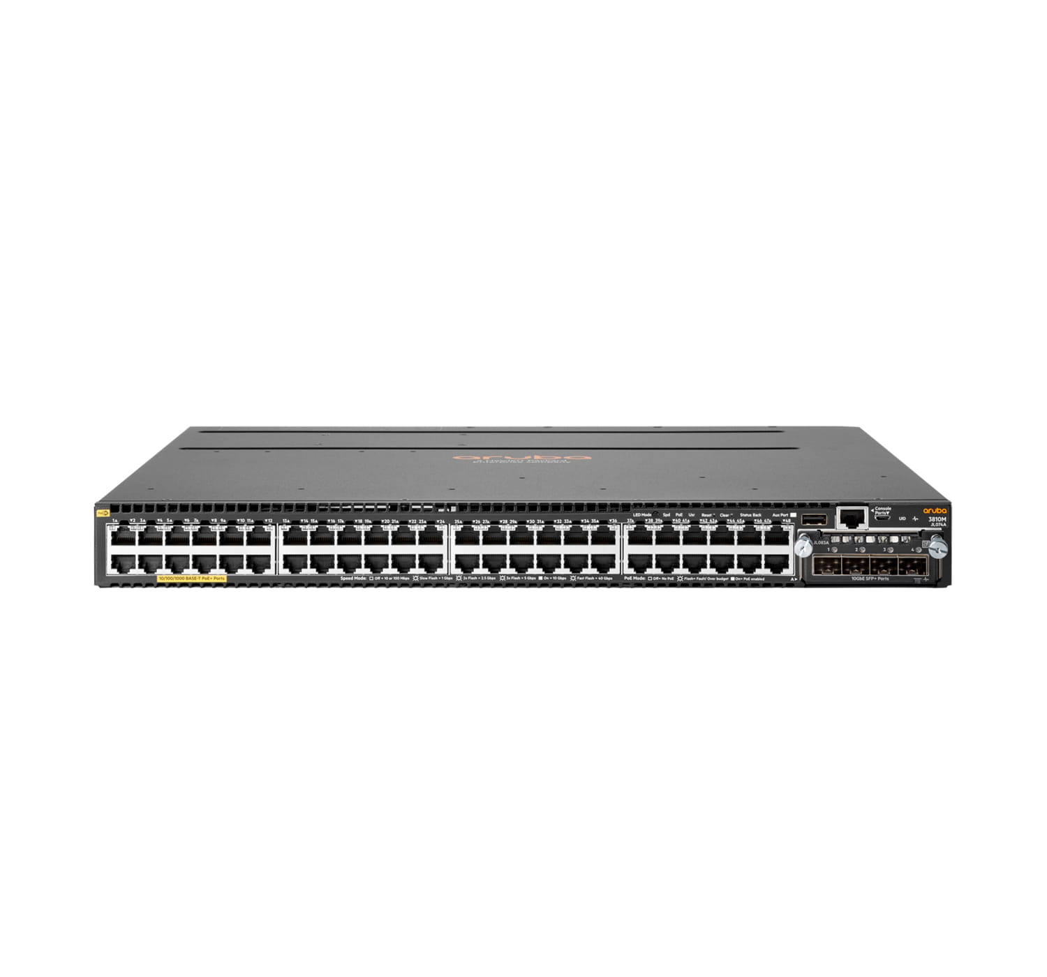 HPE Aruba Networking 3810M 48G PoE+ 4SFP+ 1050W - Switch - L3 - managed - 48 x 10/100/1000 (PoE+)