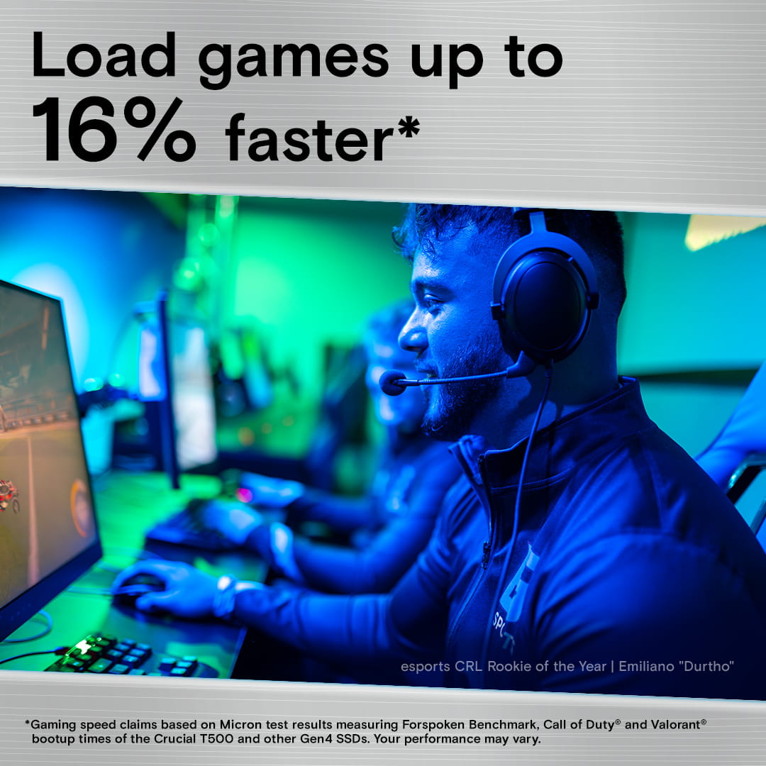 Crucial T500 - SSD - 1 TB - intern - PCIe 4.0 (NVMe)