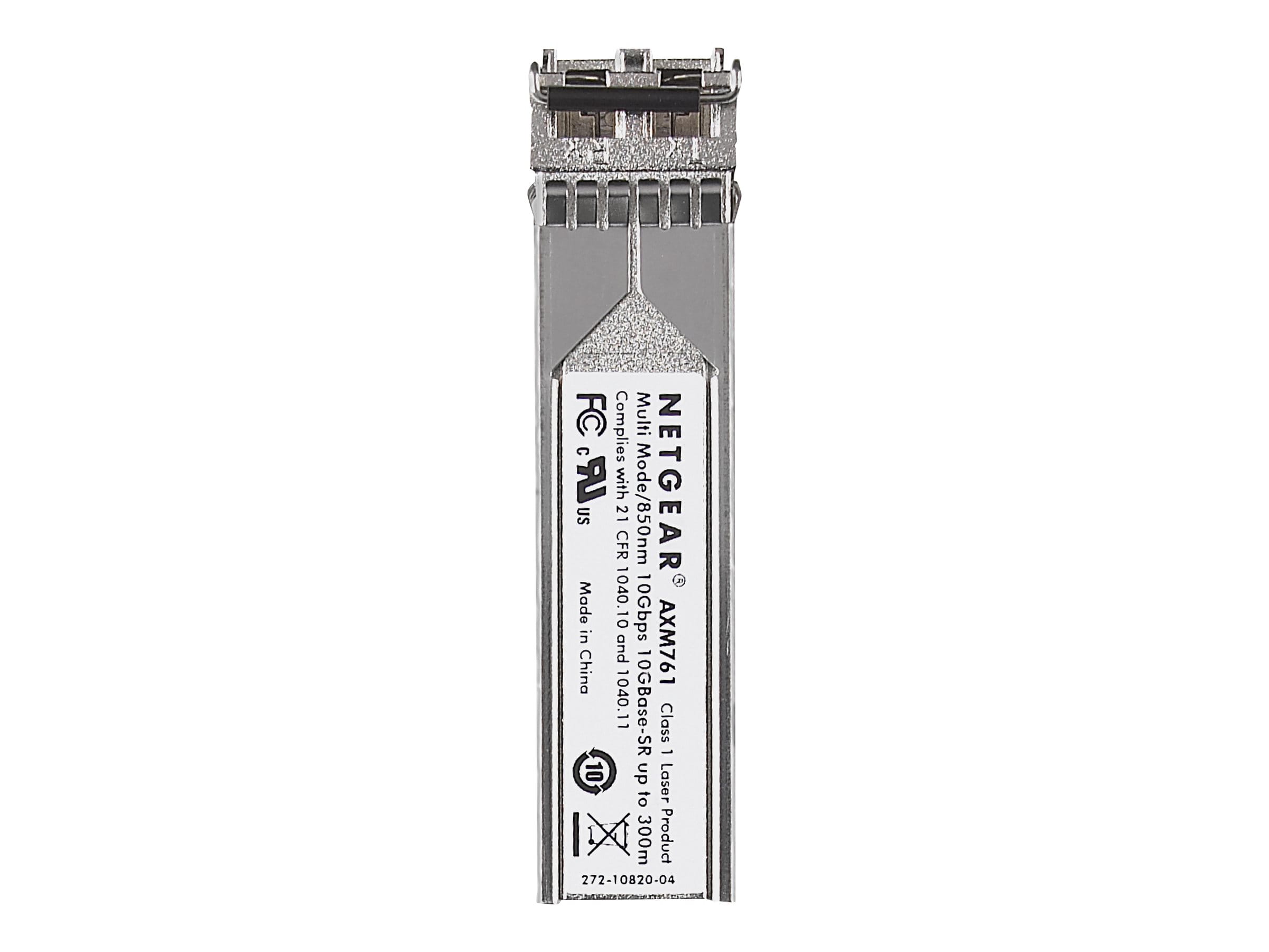 Netgear ProSafe AXM761 - SFP+-Transceiver-Modul - 10GbE - 10GBase-SR - LC Multi-Mode - bis zu 300 m - 850 nm (Packung mit 10)