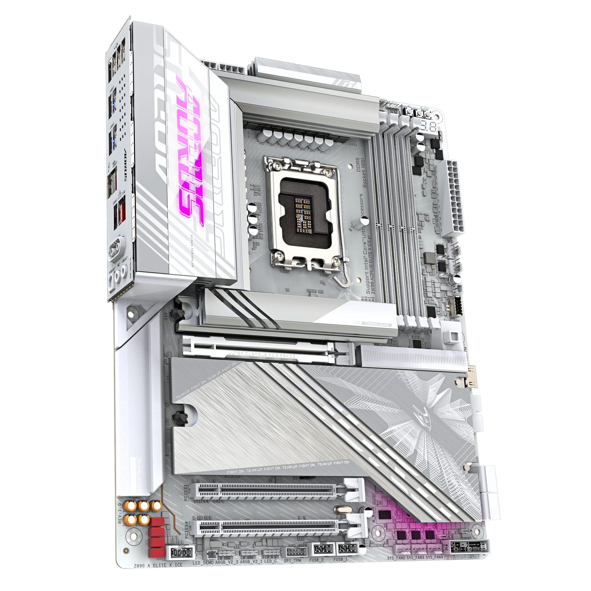 Gigabyte AORUS Z890 ELITE X ICE - Motherboard - ATX - LGA1851-Sockel - Z890 Chipsatz - USB4, USB-C 3.2 Gen 2x2, USB 3.2 Gen 2, USB 3.2 Gen 1 - 2.5 Gigabit LAN, Bluetooth, Wi-Fi 7 - Onboard-Grafik (CPU erforderlich)
