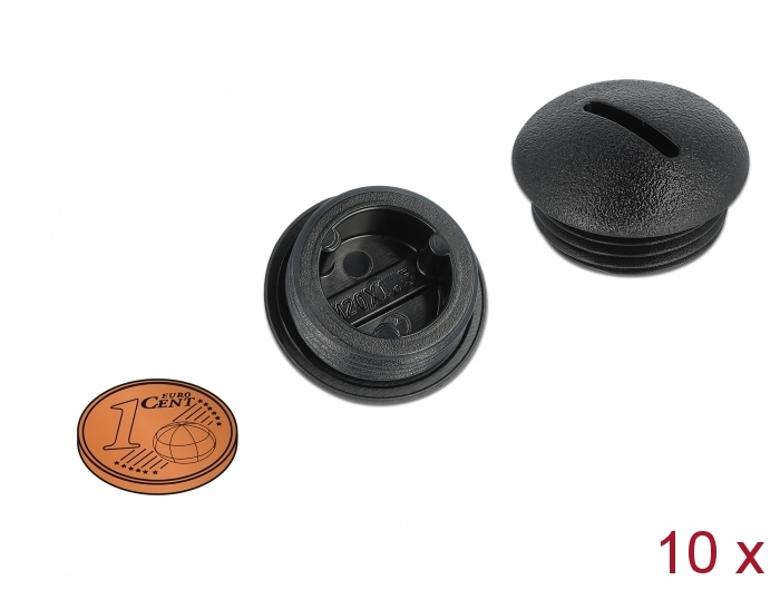 Delock Verschlussstopfen - Schwarz (Packung