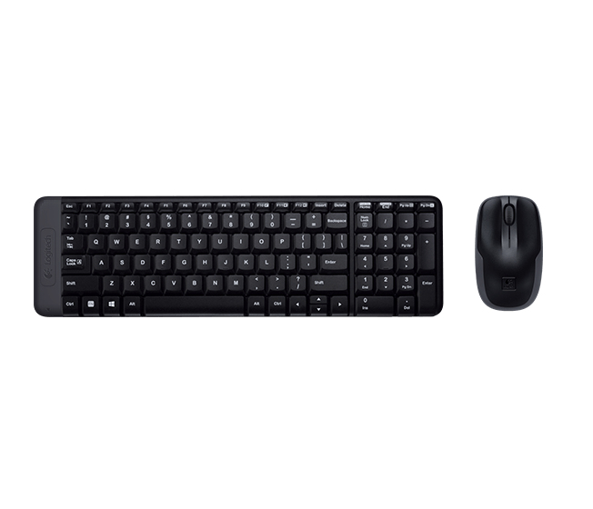 Logitech Wireless Combo MK220, Volle Größe (100%), Kabellos, RF Wireless, Schwarz, Maus enthalten