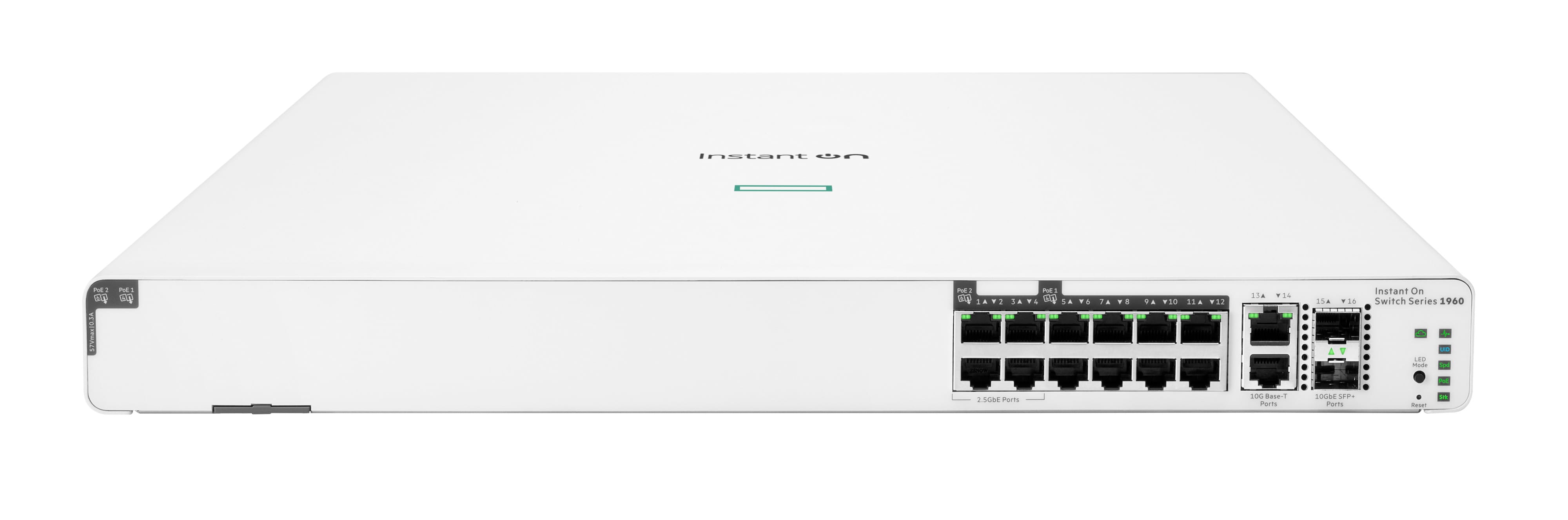 HPE Networking Instant On 1960 - Switch - managed - 4 x 2.5GBase-T + 8 x 100/1000/10GBase-T + 2 x 100/1000/10GBase-T + 2 x 10 Gigabit SFP+ - an Rack montierbar - PoE (480 W)