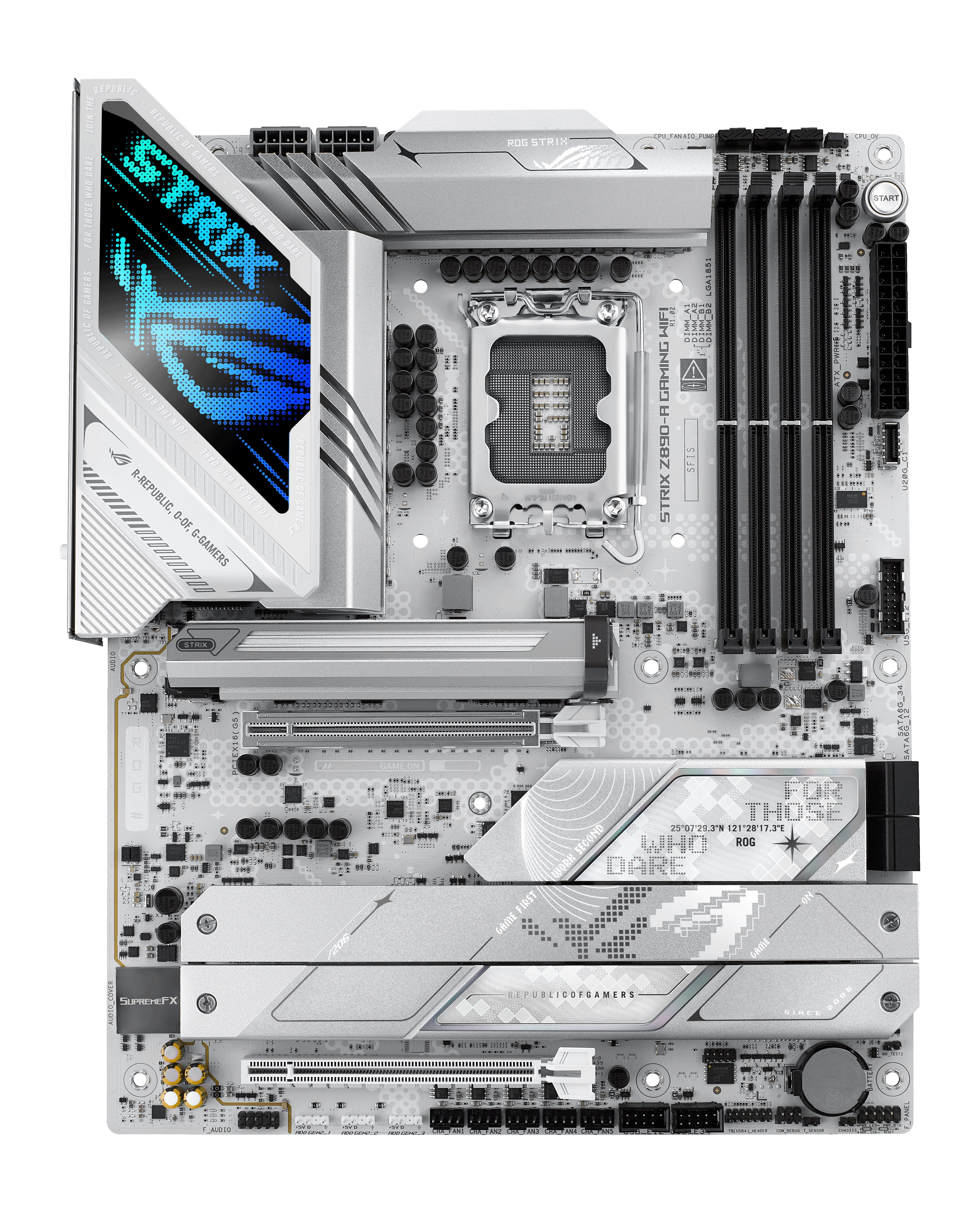 ASUS ROG STRIX Z890-A GAMING WIFI - Motherboard - ATX - LGA1851 Sockel - Z890 Chipsatz - USB-C 3.2 Gen 2x2, USB 3.2 Gen 1, USB 3.2 Gen 2, USB-C 3.2 Gen2, USB4 - 2.5 Gigabit LAN, Wi-Fi 7, Bluetooth - Onboard-Grafik (CPU erforderlich)