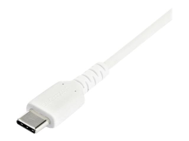 StarTech.com 2m USB-A auf USB-C Ladekabel - Dauerhaftes USB 2.0 auf USB Typ-C Datenübertragungs- und Schnellladekabel - Robuster TPE-Mantel Aramidfaser, M/M, 3A - Weiß (RUSB2AC2MW)