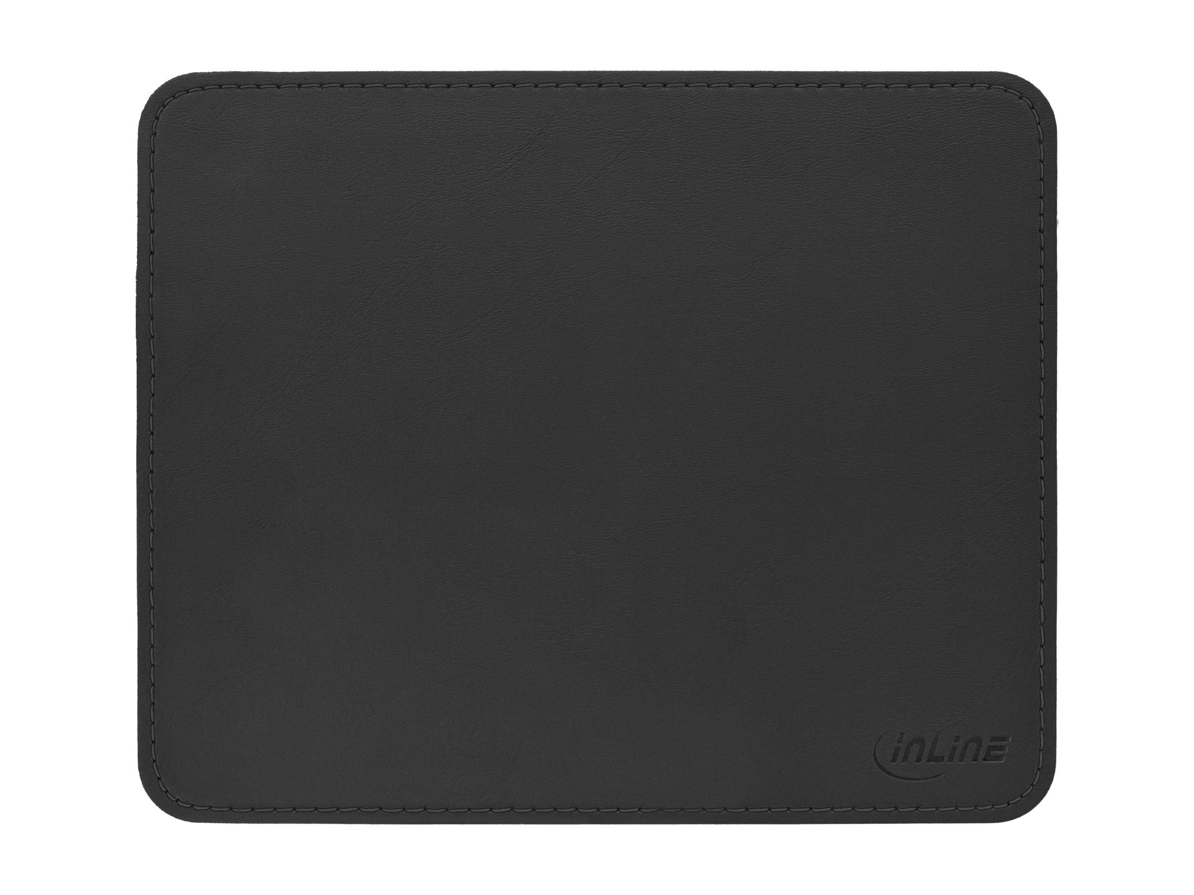 InLine Maus-Pad Premium Kunstleder - 250x220x3mm - schwarz