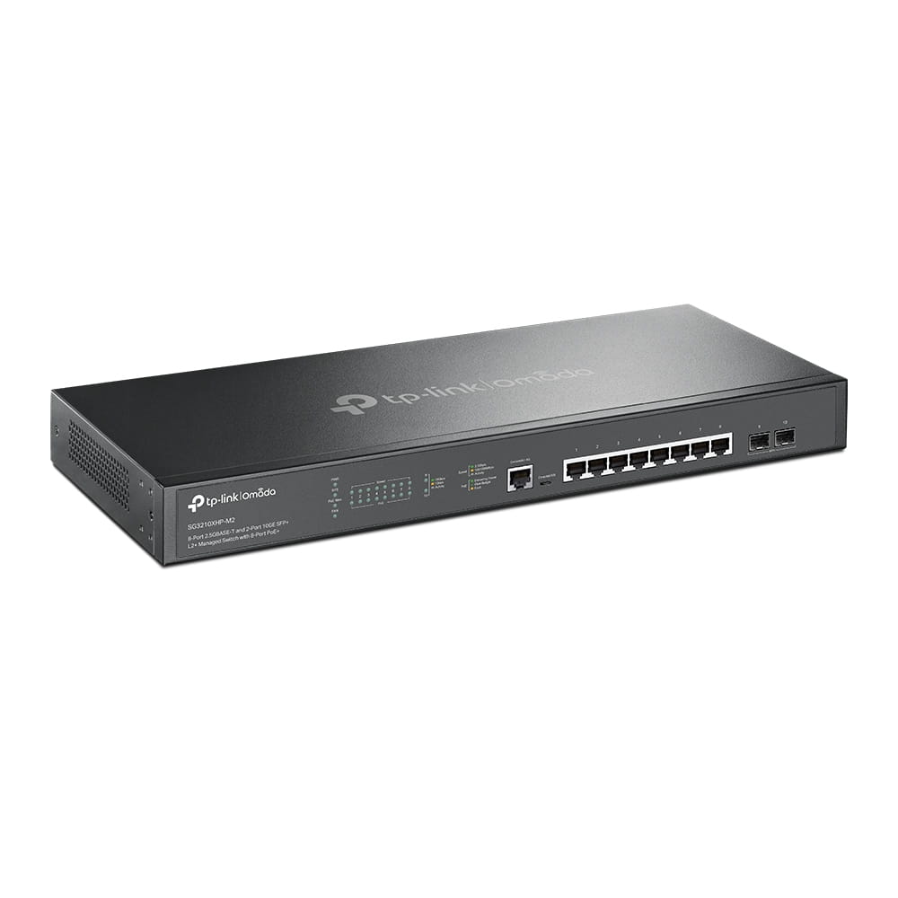 TP-LINK Omada TL-SG3210XHP-M2 V2 - Switch - managed - 8 x 10/100/1000/2.5G + 2 x 10 Gigabit SFP+ - an Rack montierbar - PoE+ (240 W)