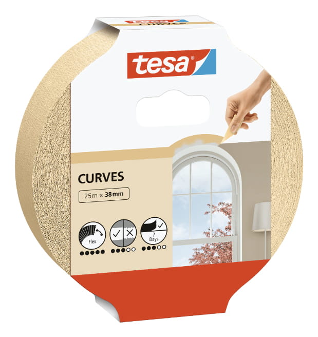 Tesa 565340000102, Maler-Abdeckband, Braun, Keramik, Schaum, Glas, Metall, Kunststoff, Gummi, Holz, Universal, Universal, 7 Tag(e)