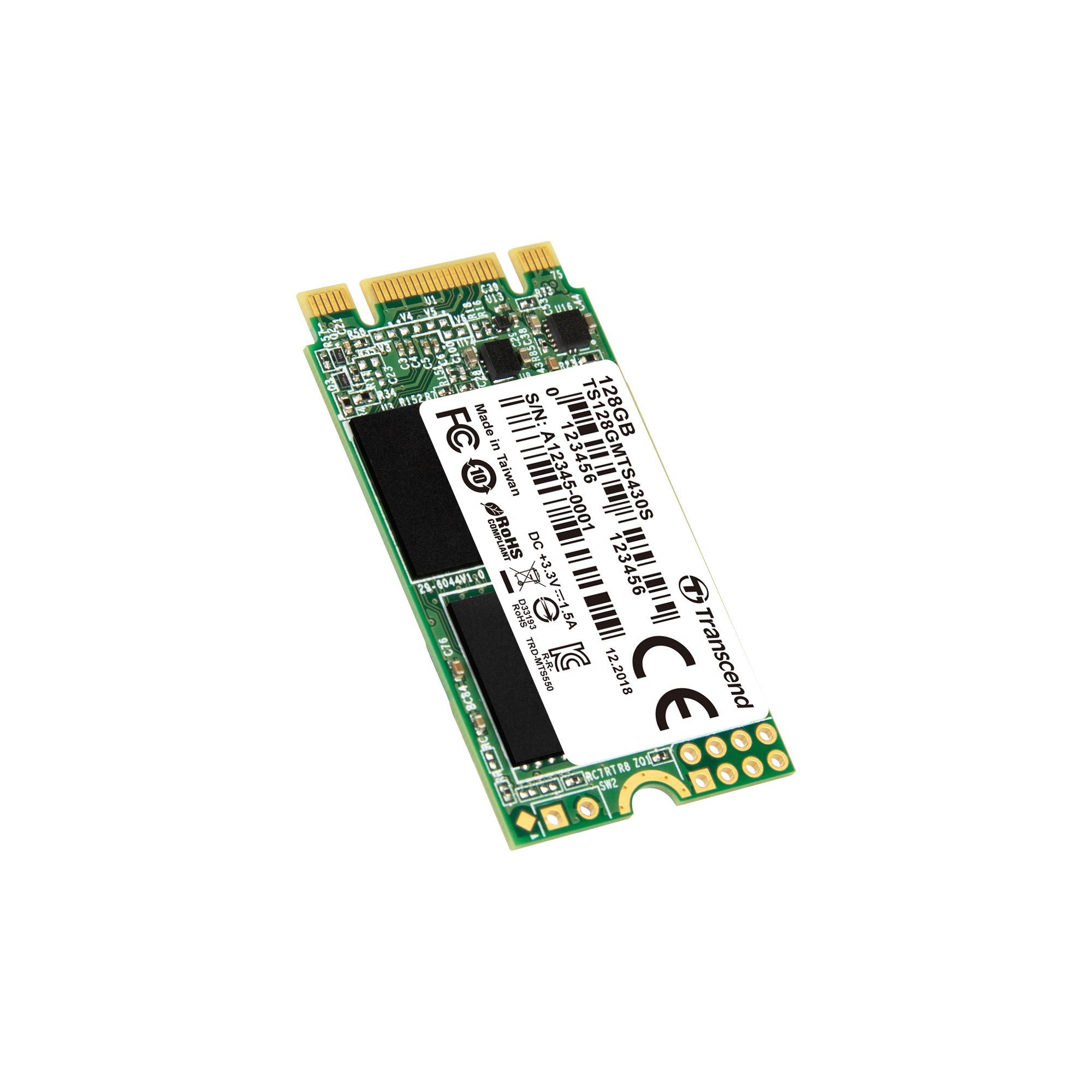 Transcend MTS430S - SSD - 128 GB - intern - M.2