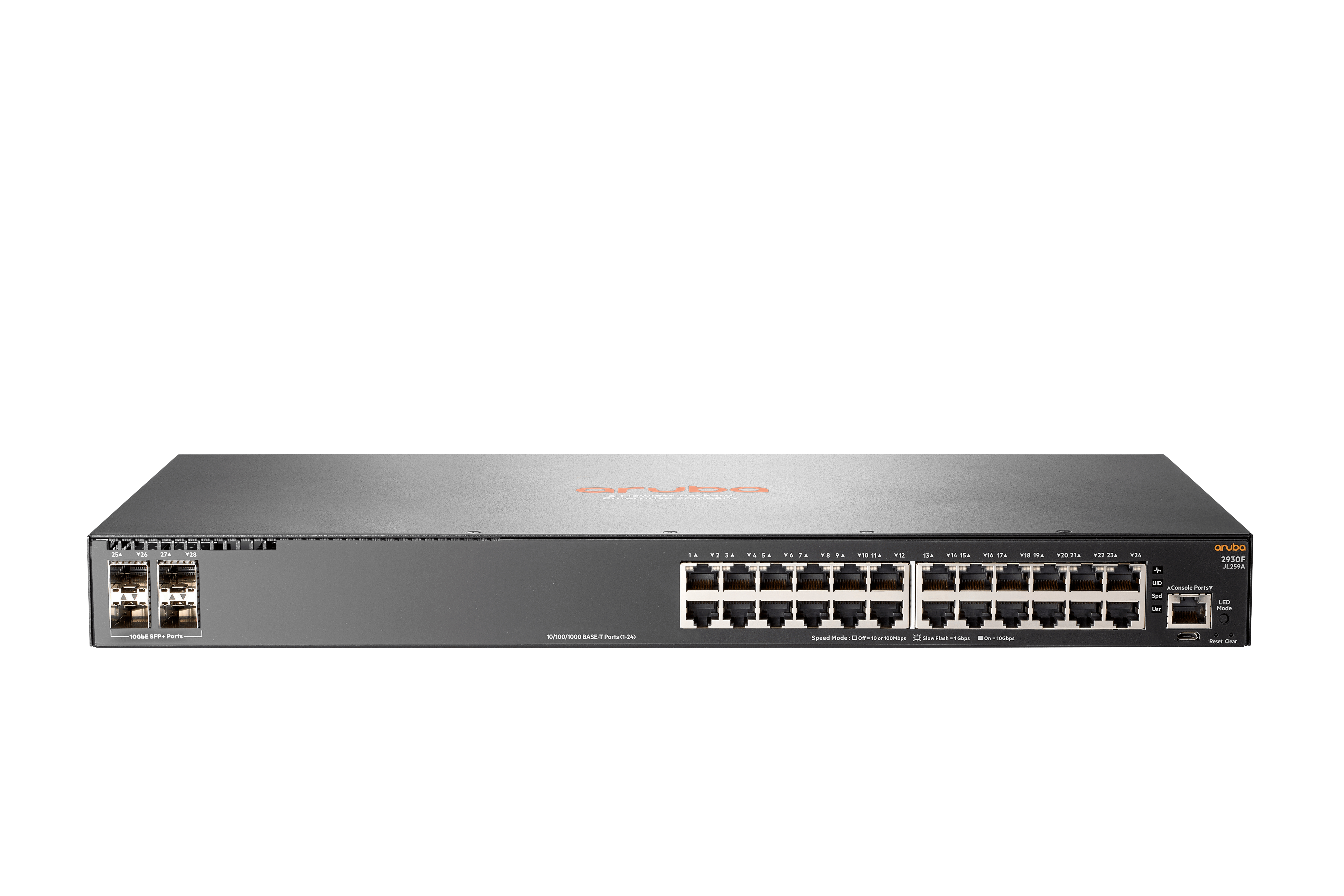 HPE Aruba Networking 2930F 24G 4SFP - Switch - L3 - managed - 24 x 10/100/1000 + 4 x Gigabit SFP (Uplink)