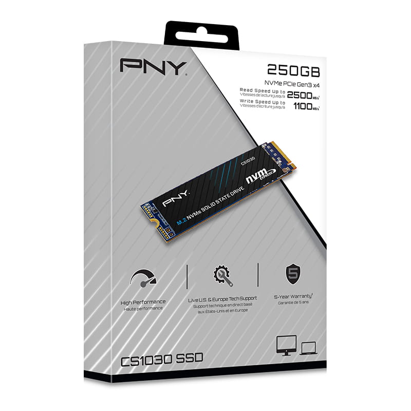 PNY CS1030 - SSD - 250 GB - intern - M.2 2280 - PCIe 3.0 x4 (NVMe)