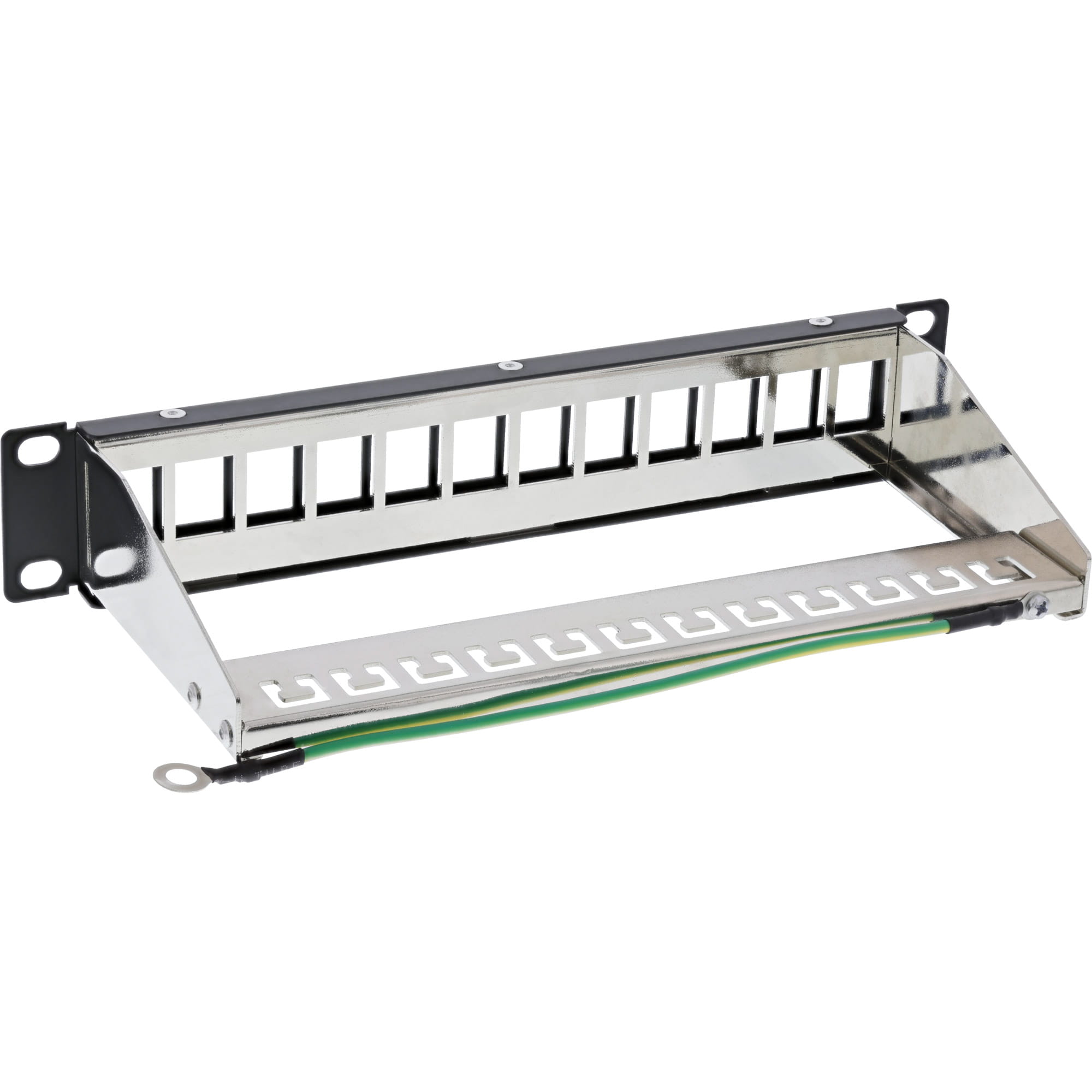 InLine 10" Patchpanel Leerblech 12x - für Keystone Module - 1HE - RAL9005 schwarz