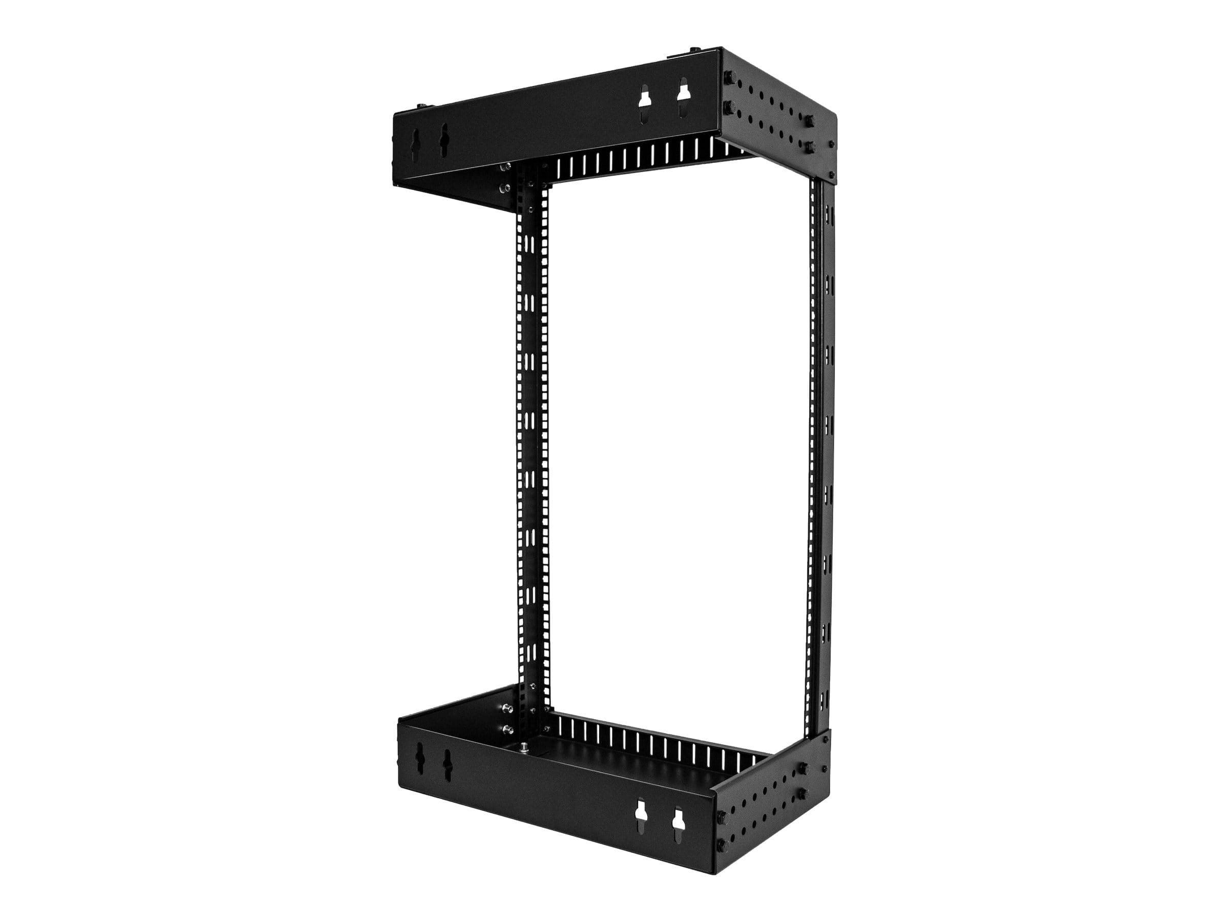 StarTech.com 18HE Netzwerkschrank 19 Zoll für Wandmontage - Einstellbare Tiefe 30 - 50 cm - 2 Pfosten Open Frame Serverschrank/Wandrack/Server rack -  Käfigmuttern & Schrauben (RACK-18U-20-WALL-OA)