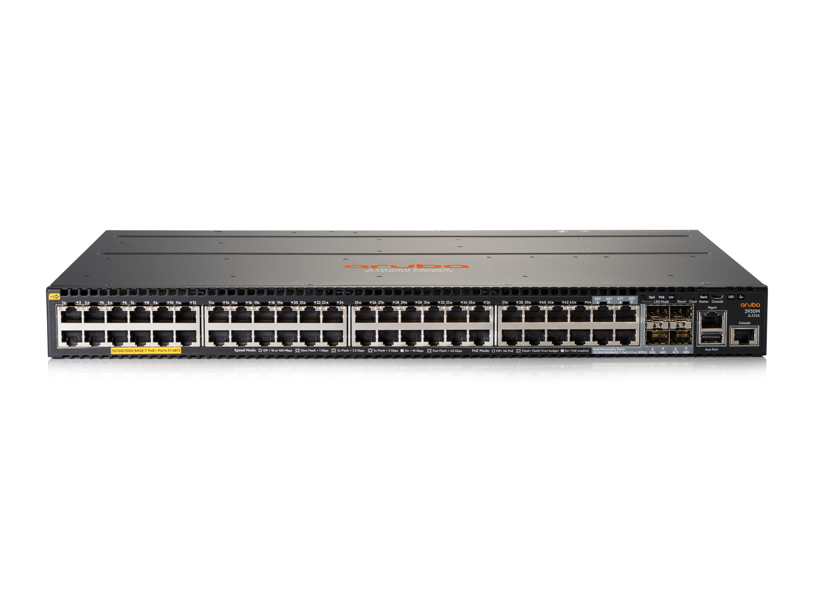HPE Aruba Networking 2930M 48G POE+ 1-Slot - Switch - L3 - managed - 44 x 10/100/1000 (PoE+)