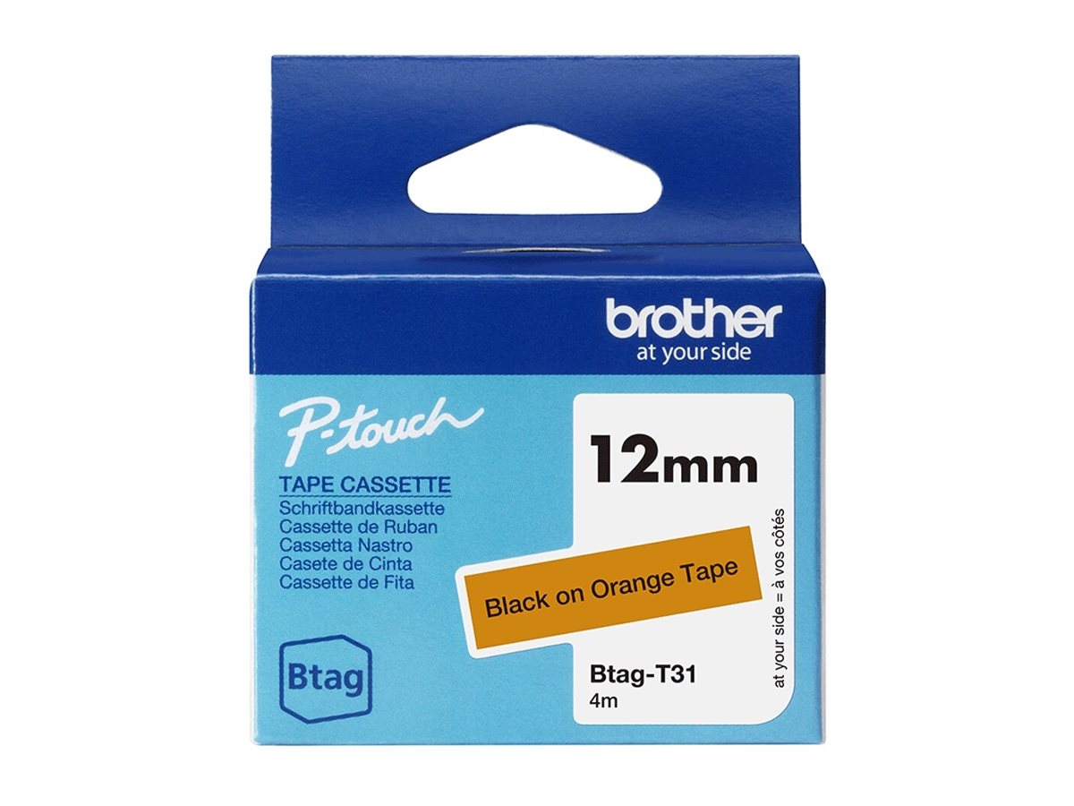 Brother BTAG-T31 - Schwarz auf Orange - Rolle (1,2 cm x 4 m)
