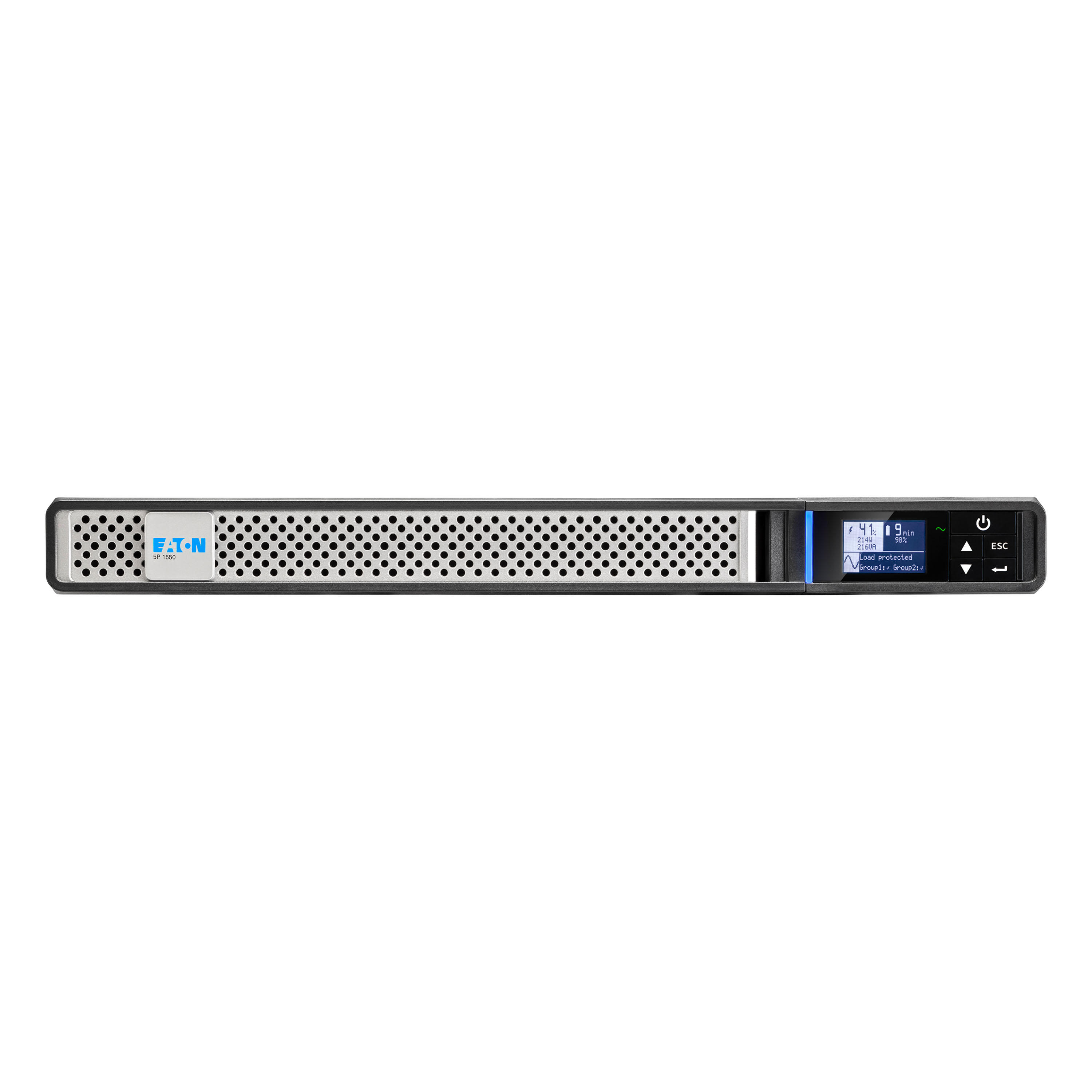Eaton 5P 1550iR - Gen 2 - USV (Rack - einbaufähig) - Wechselstrom 200/208/220/230/240 V - 1350 Watt - 1550 VA - 1-phasig - 9 Ah - RS-232, USB - Ausgangsanschlüsse: 6 - 1U - 48.3 cm (19") - Line-Interactive-USV