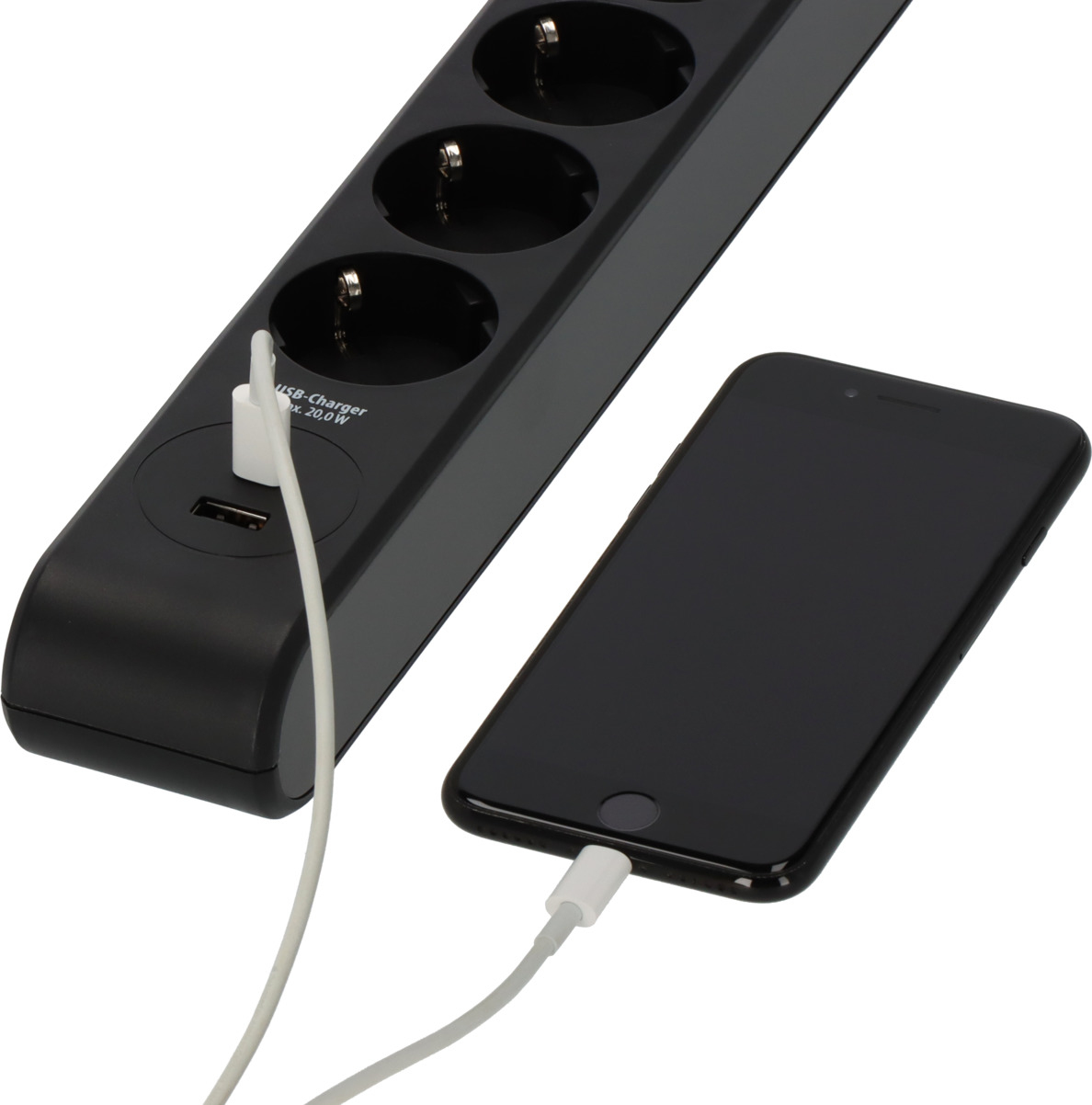 Brennenstuhl 1150790602, 2 m, Drinnen, IP20, Schwarz, Anthrazit, 6 AC-Ausgänge, 230 V