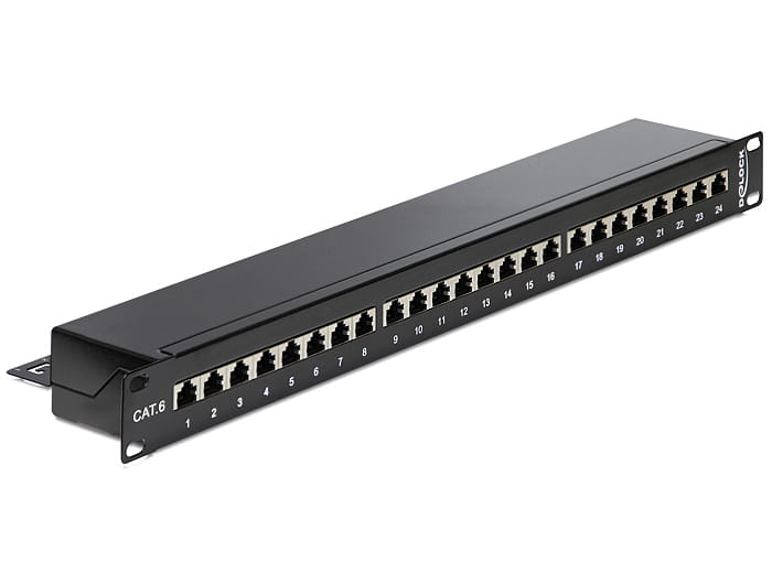 Delock Patch Panel - CAT 6 - RJ-45 X 24 - Schwarz - 1U - 48.3 cm (19")